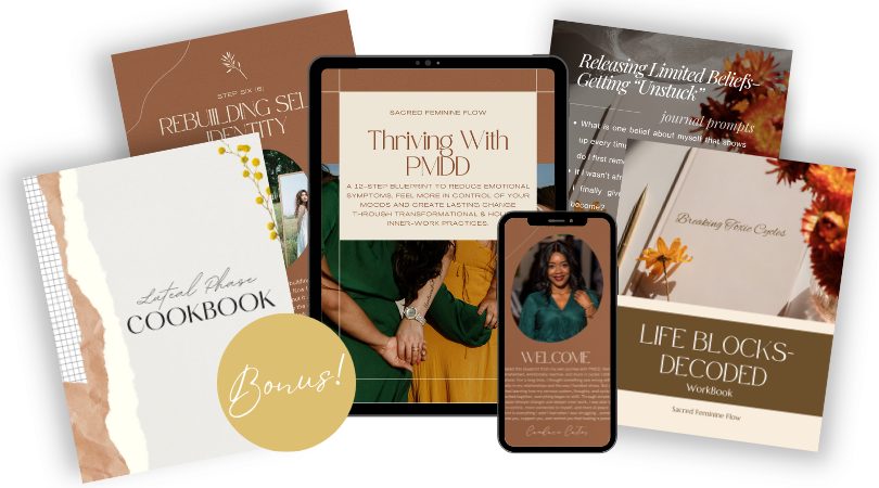 Six books and a smartphone display various titles and images, arranged in a semi-circle on a white background.